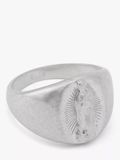 John Lewis AllSaints Sterling Silver Saint Signet Ring, M- Buy online at McGrocer