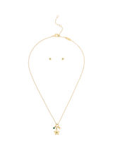 John Lewis Coach Crystal Star Necklace and Earrings Jewellery Set, Gold- Buy online at McGrocer