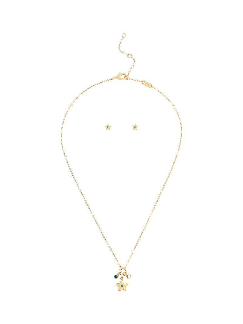 Coach Crystal Star necklace and earrings set gold - British product