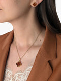 Be-Jewelled Baltic amber clover pendant gold cognac, imported from the UK