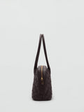 Mango Clavel textured weave bowling bag - (British brand)