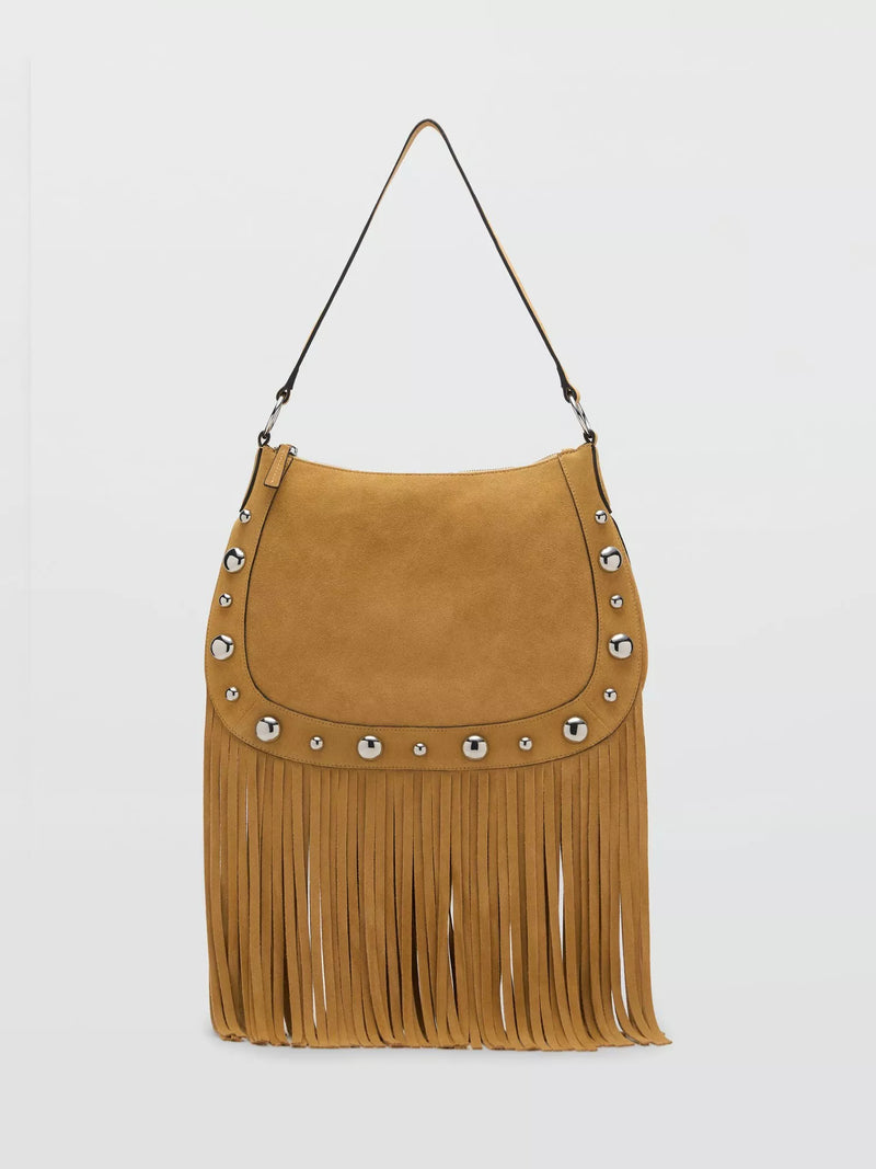 Mango Gari suede hobo bag leather handbag (British brand)