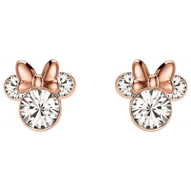 Disney rose gold plated cubic zirconia stud earrings 10mm, imported from the UK