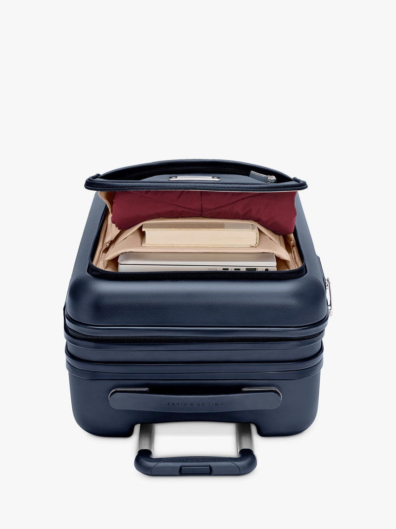 Briggs & Riley navy carry-on spinner suitcase 56cm, imported from the UK