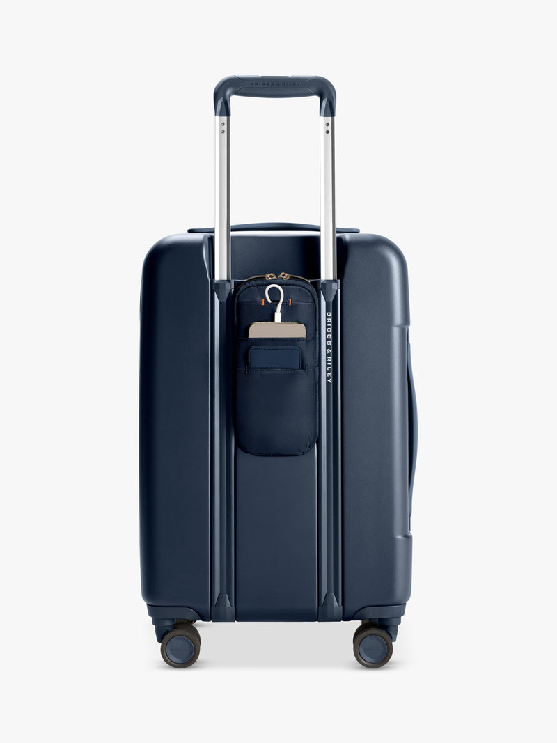 Briggs & Riley navy carry-on spinner suitcase 56cm, imported from the UK