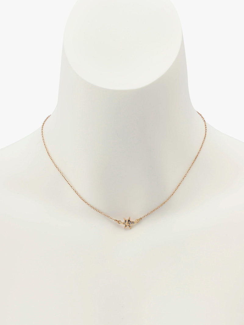 AllSaints star pave necklace and earrings set gold, UK version