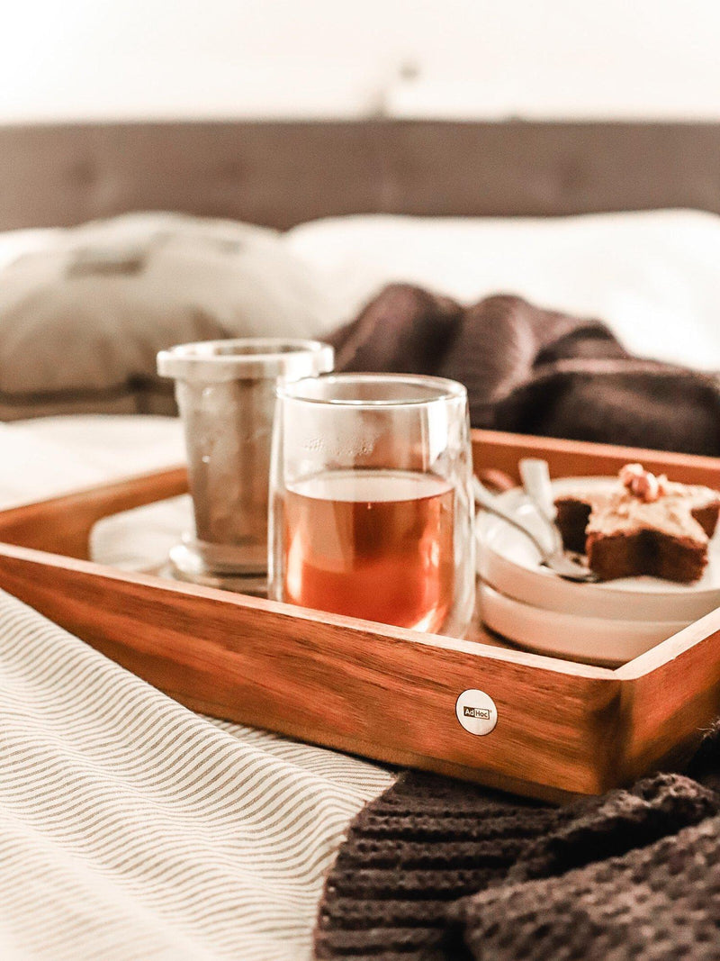 AdHoc double wall glass cup with tea infuser, UK version