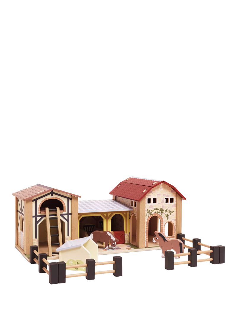 Le Toy Van wooden farmyard stable playset (British brand)