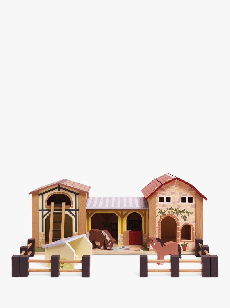 Le Toy Van wooden farmyard stable playset (British brand)