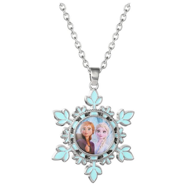 Disney Frozen Elsa and Anna silver snowflake pendant necklace (British brand)