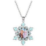 Disney Frozen Elsa and Anna silver snowflake pendant necklace (British brand)