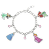 Disney silver charm bracelet with four princess charms, UK version