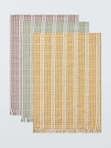 John Lewis John Lewis Farmhouse Check Cotton Tea Towels, Set of 3, Multi- Buy online at McGrocer