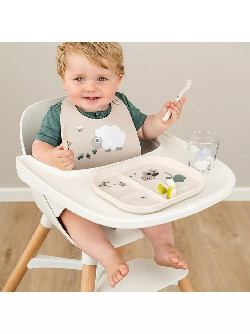 Done by Deer silicone bib with pocket and adjustable neck - British product