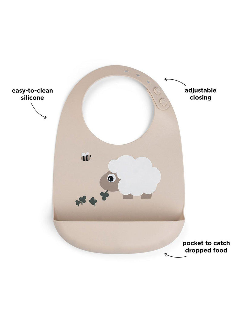 Done by Deer silicone bib with pocket and adjustable neck - British product