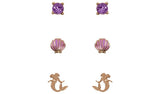 Argos Disney Gold and Purple Crystal Stud Earrings Set of 3- Buy online at McGrocer