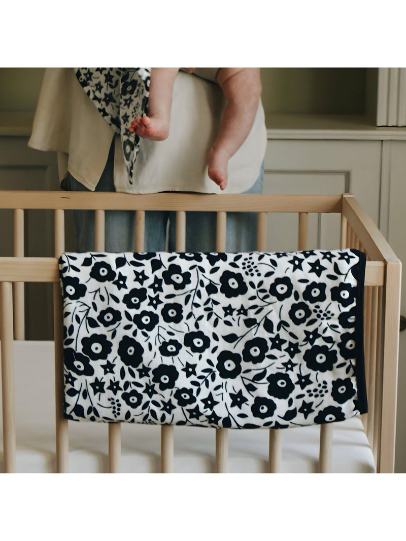 Etta Loves reversible muslin blanket with Liberty and wildflower prints (British brand)