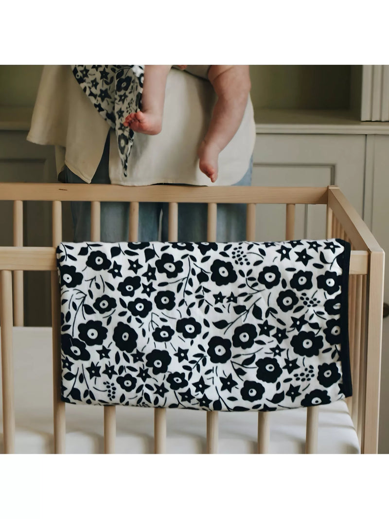 Etta Loves reversible muslin blanket with Liberty and wildflower prints (British brand)