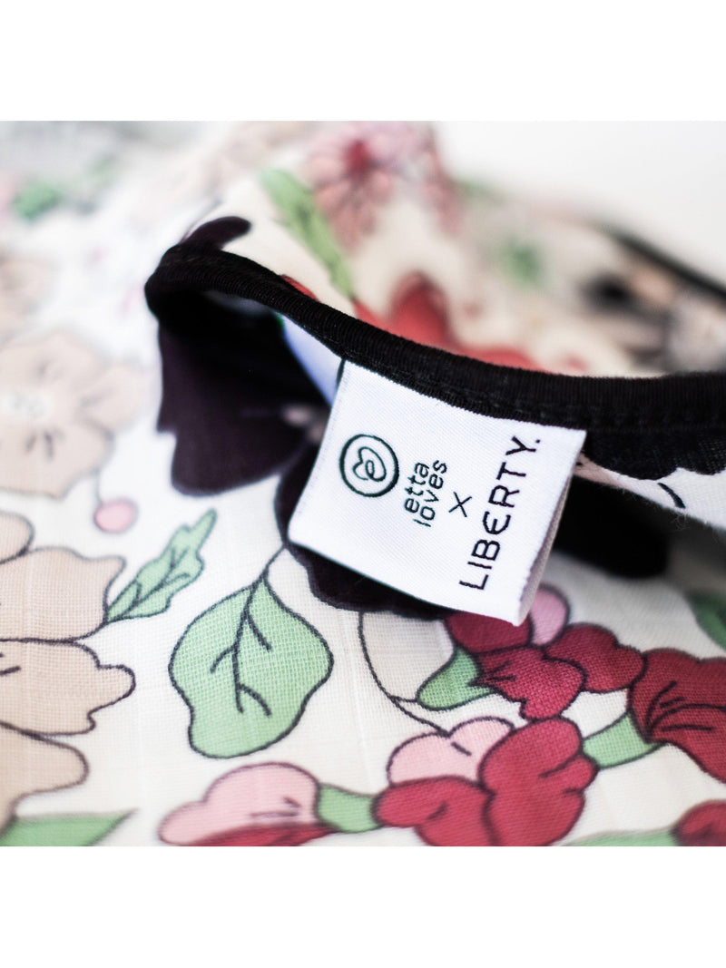 Etta Loves reversible muslin blanket with Liberty and wildflower prints (British brand)