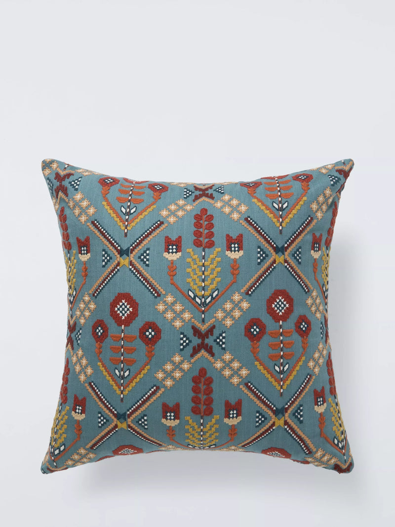 John Lewis Aiyana Trellis blue scatter cushion 50x50cm, imported from the UK