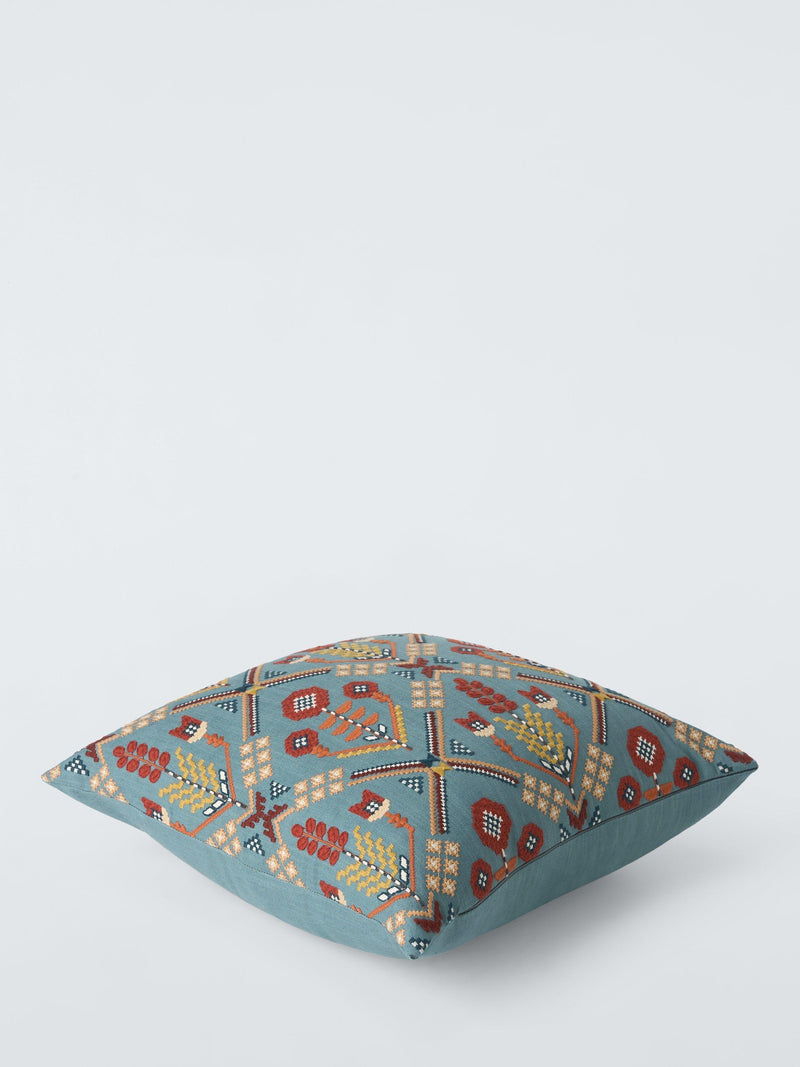 John Lewis Aiyana Trellis blue scatter cushion 50x50cm, imported from the UK