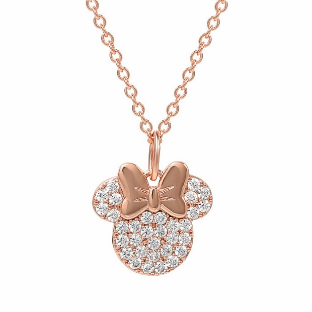 Disney Minnie Mouse rose gold silver plated necklace 46cm - British product