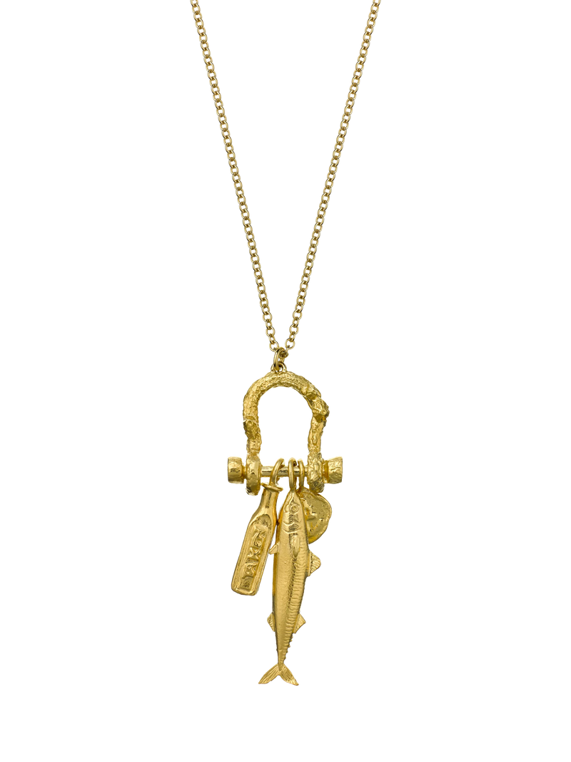 Alex Monroe gold charm necklace, UK version