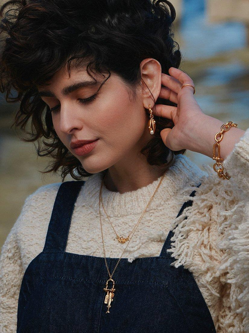 Alex Monroe gold charm necklace, UK version