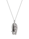 Alex Monroe sterling silver shell and pearl charm necklace, imported from the UK
