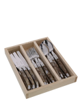 Laguiole cutlery set 18 piece dark horn effect (British brand)