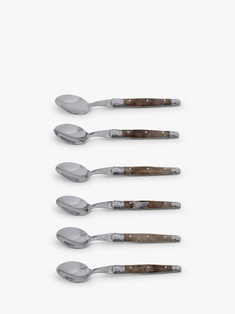 Laguiole horn stainless steel teaspoons set, imported from the UK