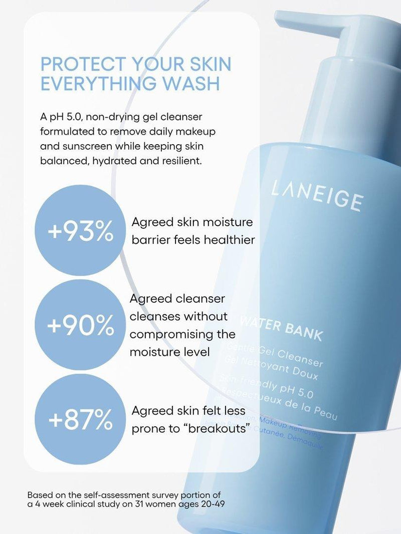 Laneige Water Bank Gentle Gel Cleanser 250ml, imported from the UK
