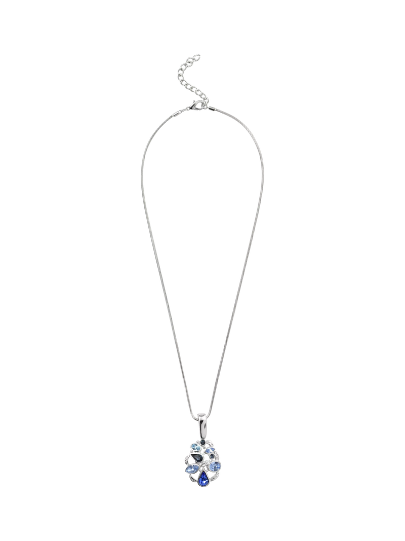 Eclectica rhodium plated detachable pendant blue silver - British product