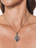 Eclectica rhodium plated detachable pendant blue silver - British product