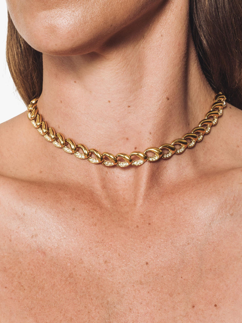 Eclectica vintage Swarovski crystals collar 40cm, imported from the UK