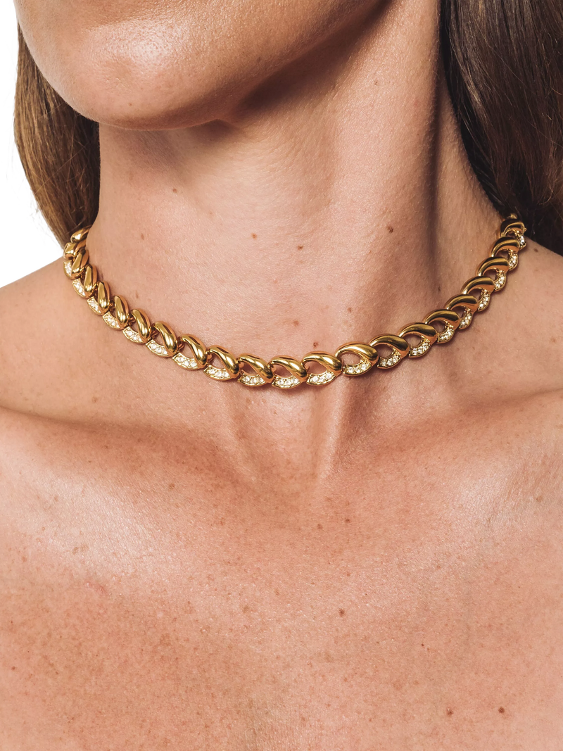 Eclectica vintage Swarovski crystals collar 40cm, imported from the UK