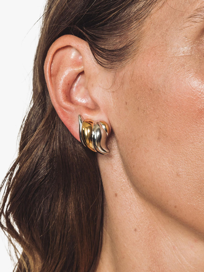 Eclectica gold and rhodium plated ear clips, imported from the UK