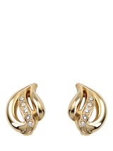 John Lewis Eclectica Pre-loved Gold Plated Crystal Huggie Clip-On Earrings- Buy online at McGrocer