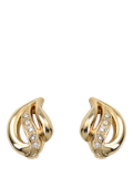 Eclectica gold plated crystal clip-on earrings H2xW1.5cm - British product