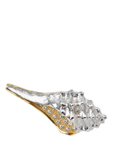 John Lewis Eclectica Pre-loved Gold and Rhodium Plated Large Shell Crystal Brooch- Buy online at McGrocer