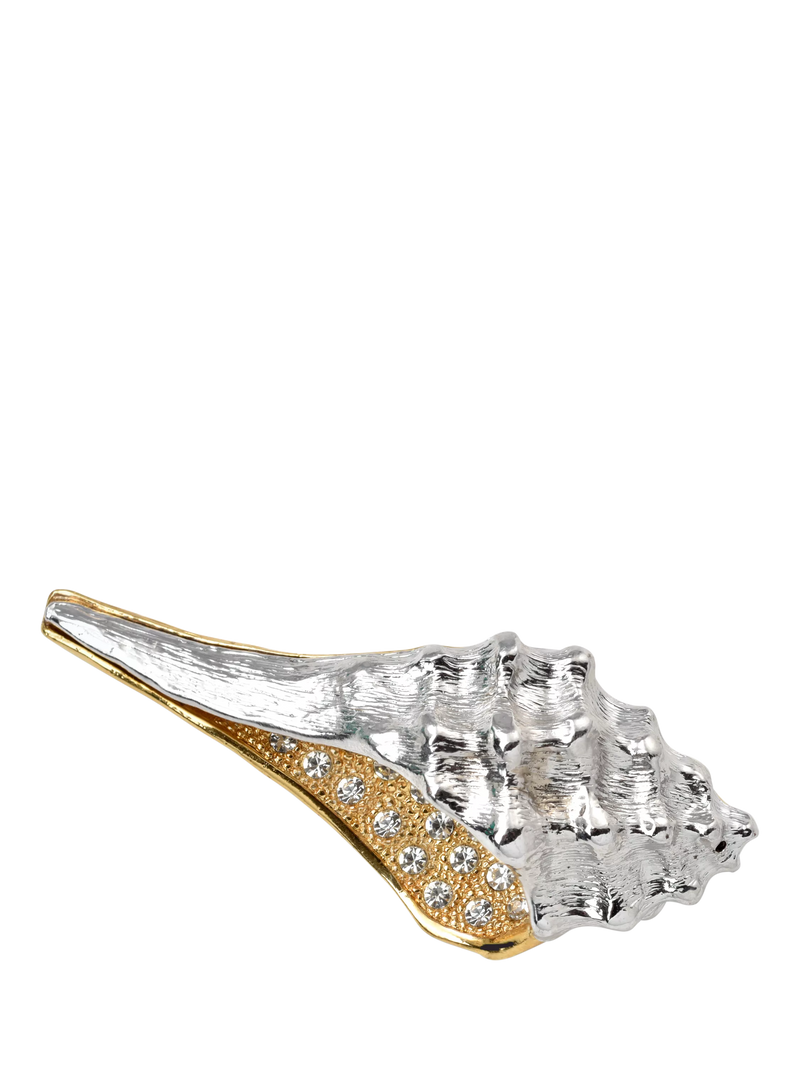 Eclectica gold and rhodium plated crystal brooch large - British product