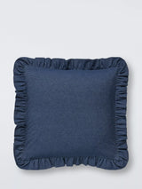 John Lewis John Lewis Denim Frill Cushion Indigo Scatter Cushion 45 x 45cm- Buy online at McGrocer
