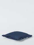 John Lewis denim frill cushion indigo 45x45cm (British brand)