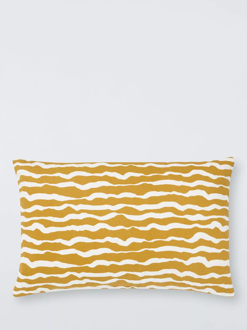 John Lewis Painted Waves Indoor/Outdoor Cushion, Yellow