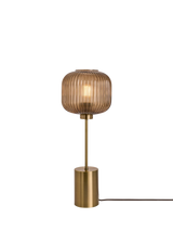 John Lewis MADE Briz Textured Glass Table Lamp, Orange Light, H56cm- Buy online at McGrocer