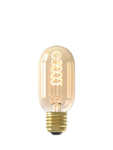 John Lewis Calex 3.8W Decorative Tubular Filament LED E27 Dimmable T45 Bulb, Gold- Buy online at McGrocer