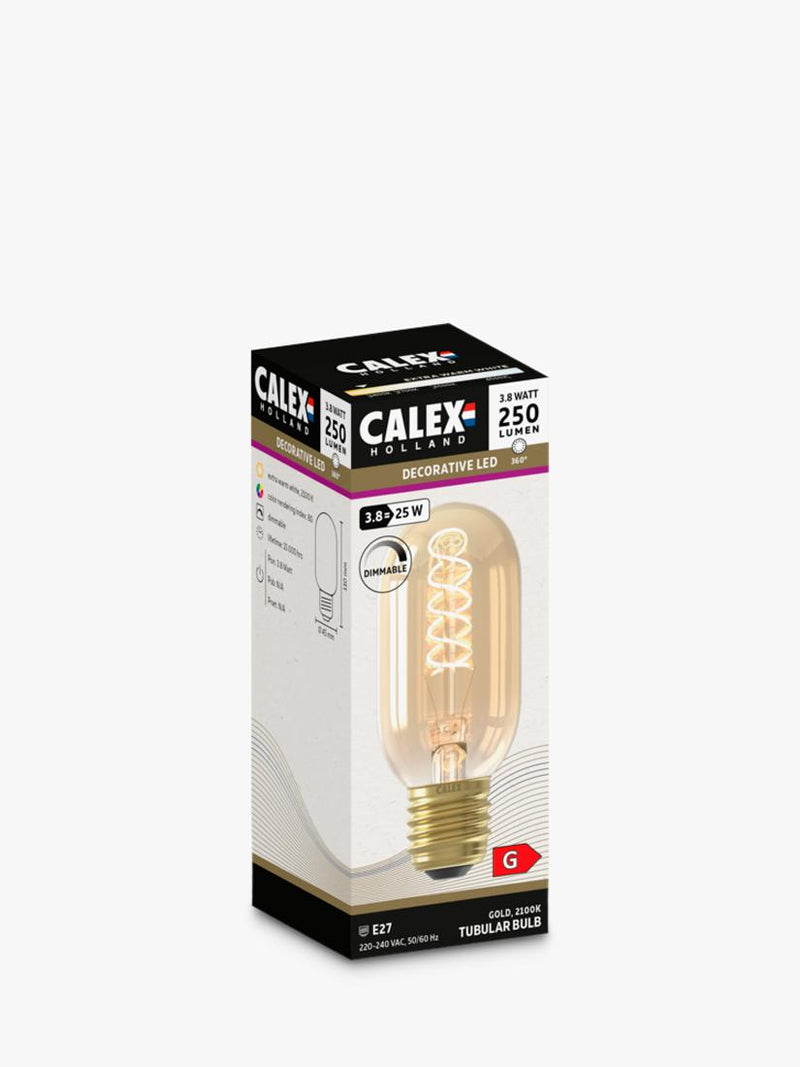 Calex tubular filament LED bulb gold tint 3.8W - British product