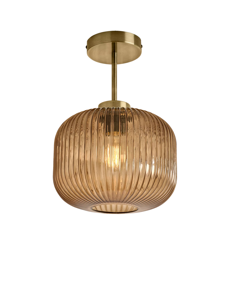 MADE Briz Semi-Flush Textured Glass Pendant Ceiling Light