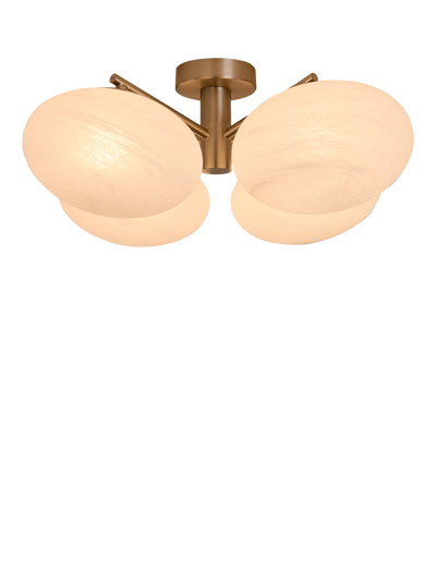 John Lewis MADE Caleb 4 Arm Glass Orb Semi Flush Ceiling Light, Silver- Buy online at McGrocer