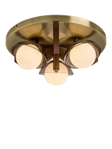 John Lewis MADE Layla 3 Arm Wood Glass Orb Flush Ceiling Light- Buy online at McGrocer